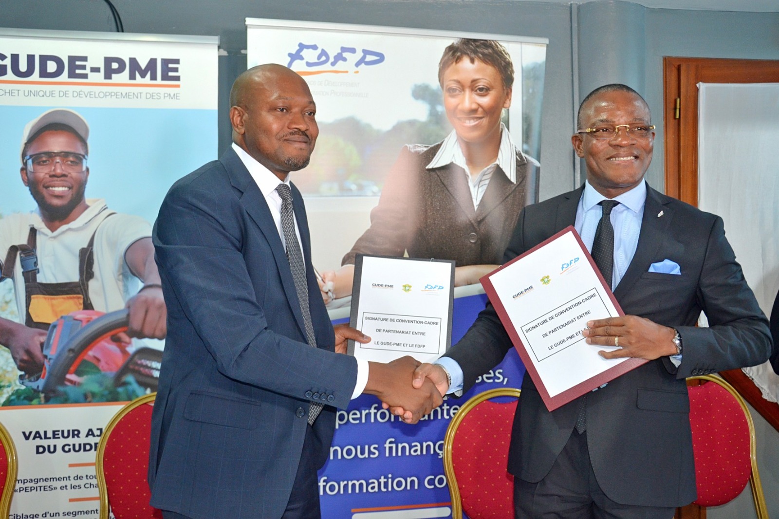 Signature d’une convention cadre de partenariat entre le FDFP et le GUDE-PME