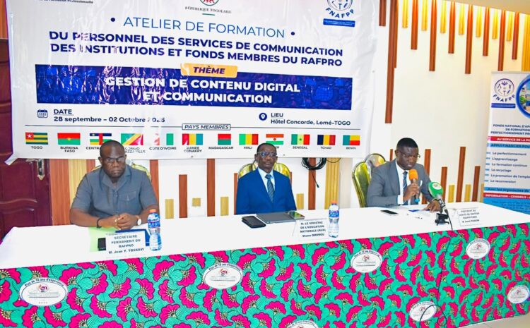 Le FDFP à l’ouverture d’une formation du RAFPRO à Lomé