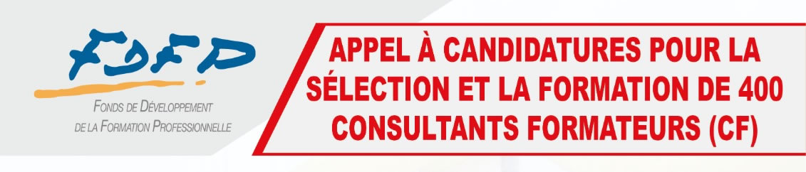 Appel à candidatures pour la sélection et la formation de 400 consultants formateurs (CF)