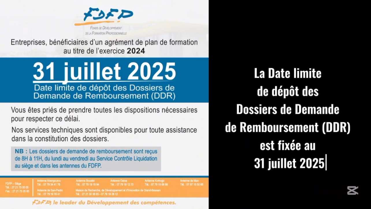 Date limite pour le dépôt des Dossiers de Demande de Remboursement 2025